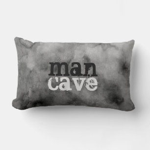 Rectangle citation coussin man cave gris aquarelle design