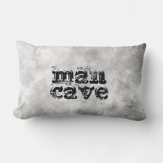 Rectangle citation coussin man cave gris aquarelle design (Recto)