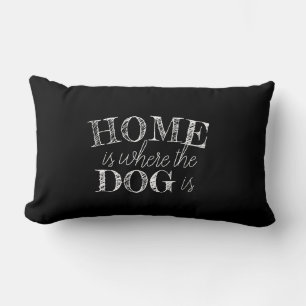 Rectangle citation de chien mignon maison coussin est où les