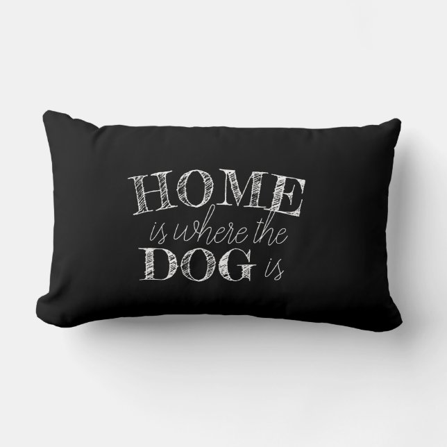 Rectangle citation de chien mignon maison coussin est où les (Recto)