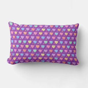 Rectangle Coeurs et flèches colorés Motif Lumbar Coussin