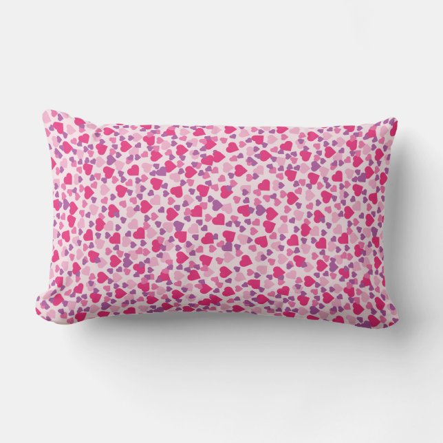Rectangle Coeurs roses Aimer Coussin (Recto)