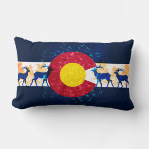 Rectangle Colorado drapeau nature paysage art lumbar coussin
