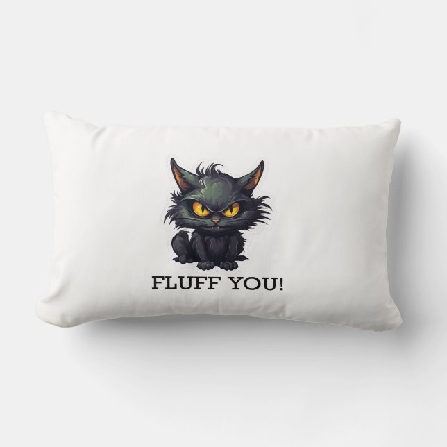 Rectangle Conception de chat noir bébé - Coussin Lumbar 13"  (Recto)