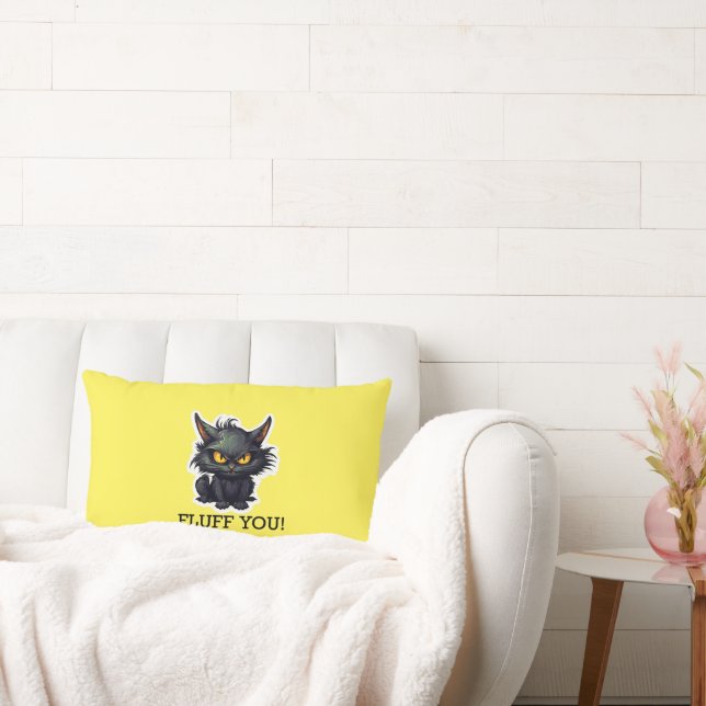 Rectangle Conception de chat noir bébé - Coussin Lumbar 13"  (Canapé)