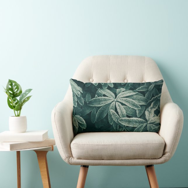 Rectangle Congelé vert Lumbar Coussin - Design d'art moderne (Chaise)