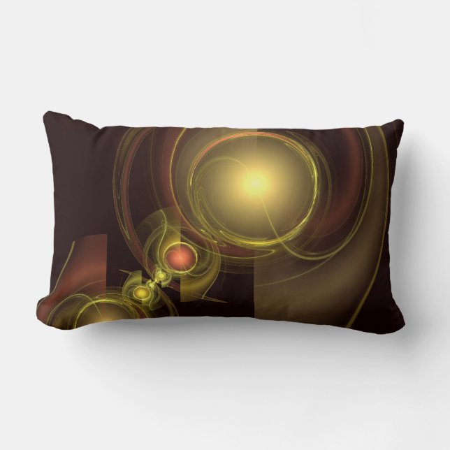Rectangle Connexion intime Abstrait Art Lumbar Coussin (Recto)