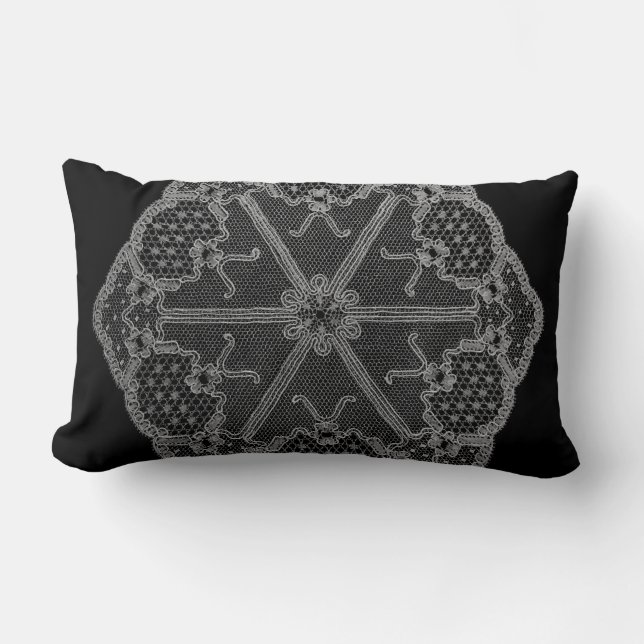 Rectangle Cool noir et blanc Coussin (Recto)