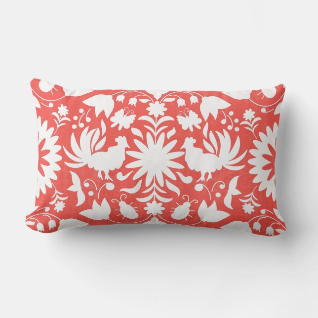 Rectangle Copie d'Otomi, corail et coussin lombaire blanc de (Recto)