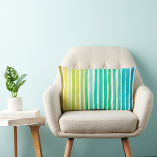 Rectangle Coque Coussin en coton de concepteur bleu Aquarell