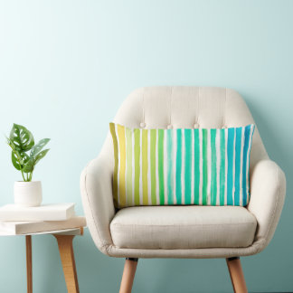 Rectangle Coque Coussin en coton de concepteur bleu Aquarell