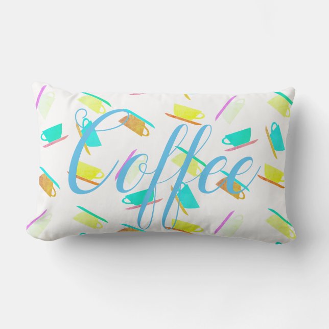 Rectangle Coupe de café funky Coupe Motif Coussin Jeu Oreill (Recto)