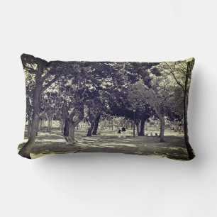 Rectangle Couple Amour Marchant Ensemble Coussin Rétro Oreil