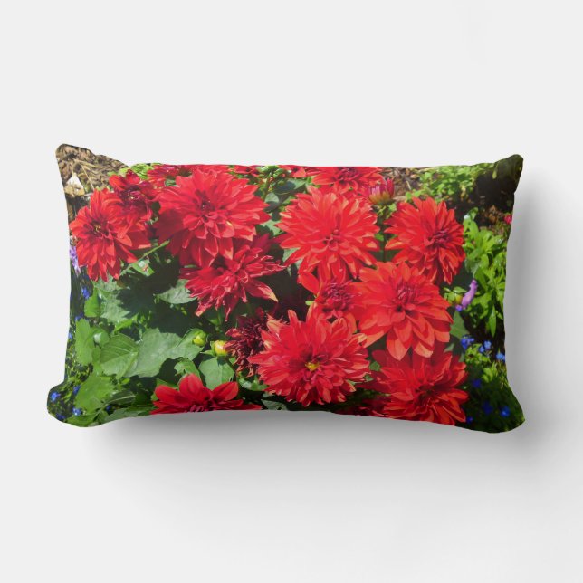Rectangle Coussin à fleurs Red Dahlia (Recto)