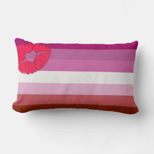 Rectangle Coussin à jeter avec drapeau lesbien