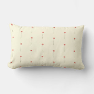Rectangle Coussin à motif de fleurs de gerbera rouge pâle