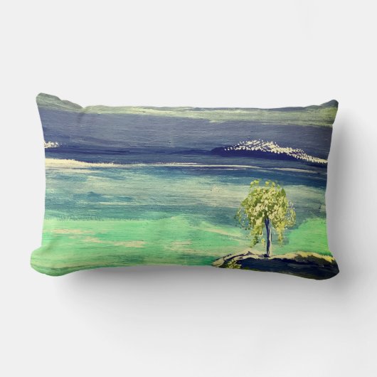 Rectangle Coussin Abstrait - Arbre du paysage marin (Recto)