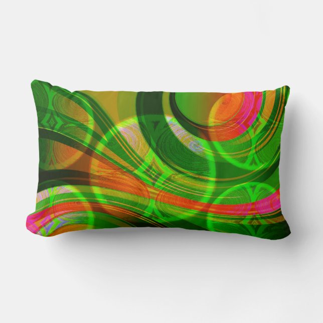Rectangle Coussin Abstrait Neon Green (Recto)
