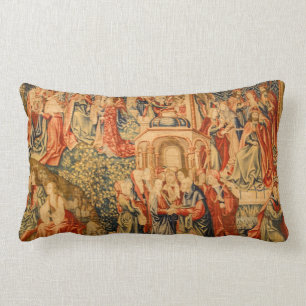 Rectangle Coussin antique de regard de tapisserie