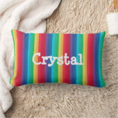 Rectangle Coussin arc-en-ciel avec nom (Couverture)
