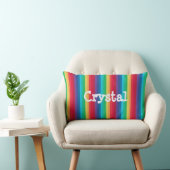 Rectangle Coussin arc-en-ciel avec nom (Chaise)