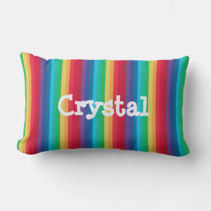 Rectangle Coussin arc-en-ciel avec nom
