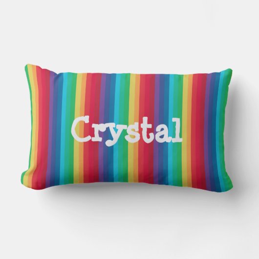 Rectangle Coussin arc-en-ciel avec nom (Recto)