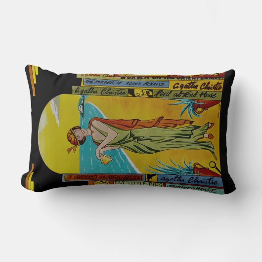 Rectangle Coussin Art déco unique Agatha Christie (Recto)