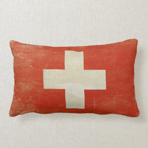 Rectangle Coussin avec le drapeau affligé de la Suisse