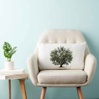 Rectangle Coussin avec olivier sur arrière - plan blanc clai