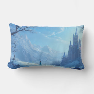 Rectangle coussin avec un paysage fantastique - hiver émouva