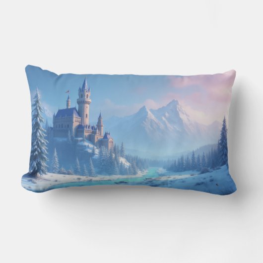 Rectangle coussin avec un paysage fantastique - hiver émouva (Recto)