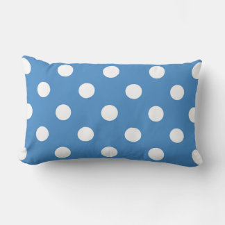 Rectangle Coussin blanc et bleu Polka Point Lumbar