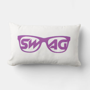 Rectangle Coussin blanc et violet cône Swag 2