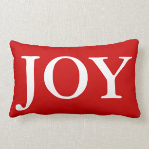 Rectangle Coussin blanc rouge de vacances de joie de fête d