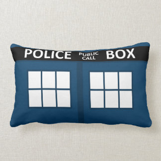 Rectangle Coussin bleu de boîte de police