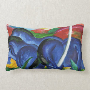 Rectangle Coussin bleu de chevaux de Franz Marc