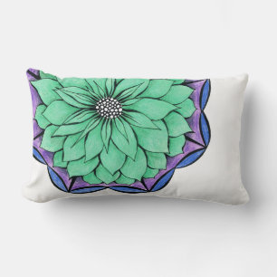 Rectangle Coussin BLEU de Lubar de POINSETTIA