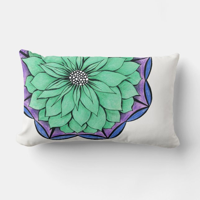 Rectangle Coussin BLEU de Lubar de POINSETTIA (Recto)