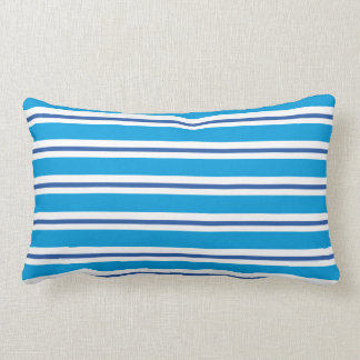 Rectangle Coussin bleu marin de MoJo d'Américain de rayures