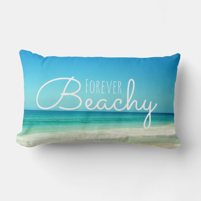 Rectangle Coussin bleu pour toujours pour la plage (Recto)