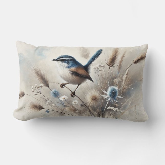 Rectangle Coussin bleu Wren (Recto)