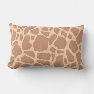 Rectangle Coussin Brown en bois d'impression Giraffe