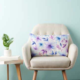 Rectangle Coussin Carré Fleurs Pastel Aquarelle