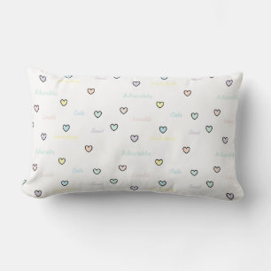 Rectangle Coussin chambre bébé avec Coeurs Pastel minuscules