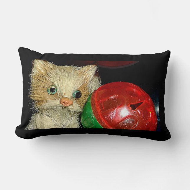 Rectangle Coussin chaton/chat. Amusant pour tous. (Recto)