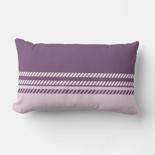 Rectangle Coussin Classique Rose Mauve avec Rayures (Recto)