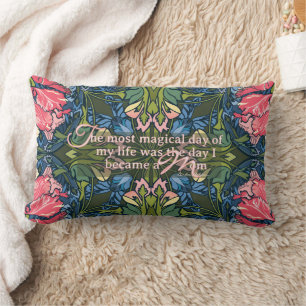 Rectangle Coussin coloré Art Nouveau avec citation de maman