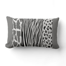 Coussin cool Noir, Et Poster de animal Gris Emboss
