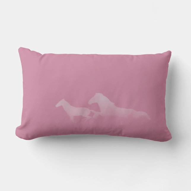 Rectangle Coussin courant de rose de chevaux (Recto)